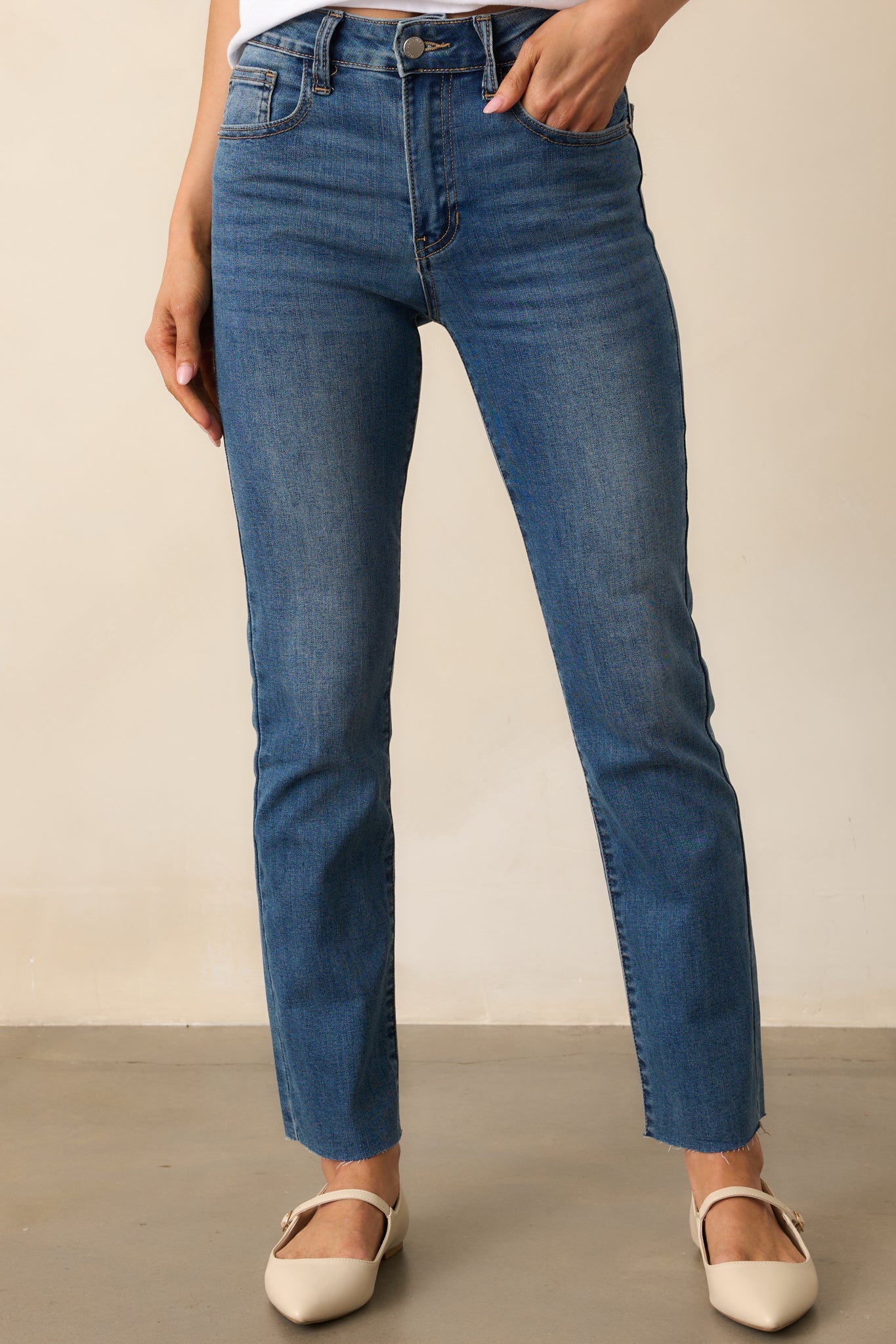 My Signature Look Dark Wash Straight Leg High Waisted Jeans