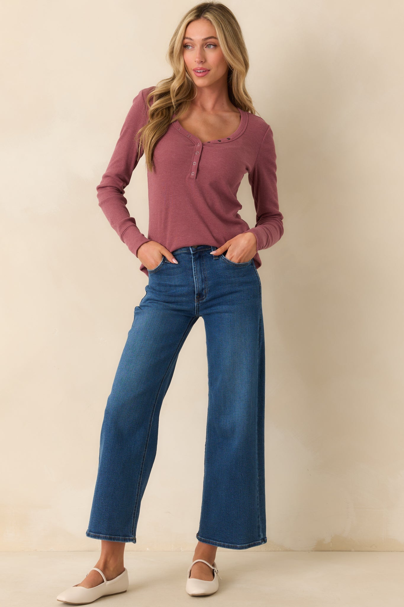 Always First Dark Wash Wide Leg Jeans