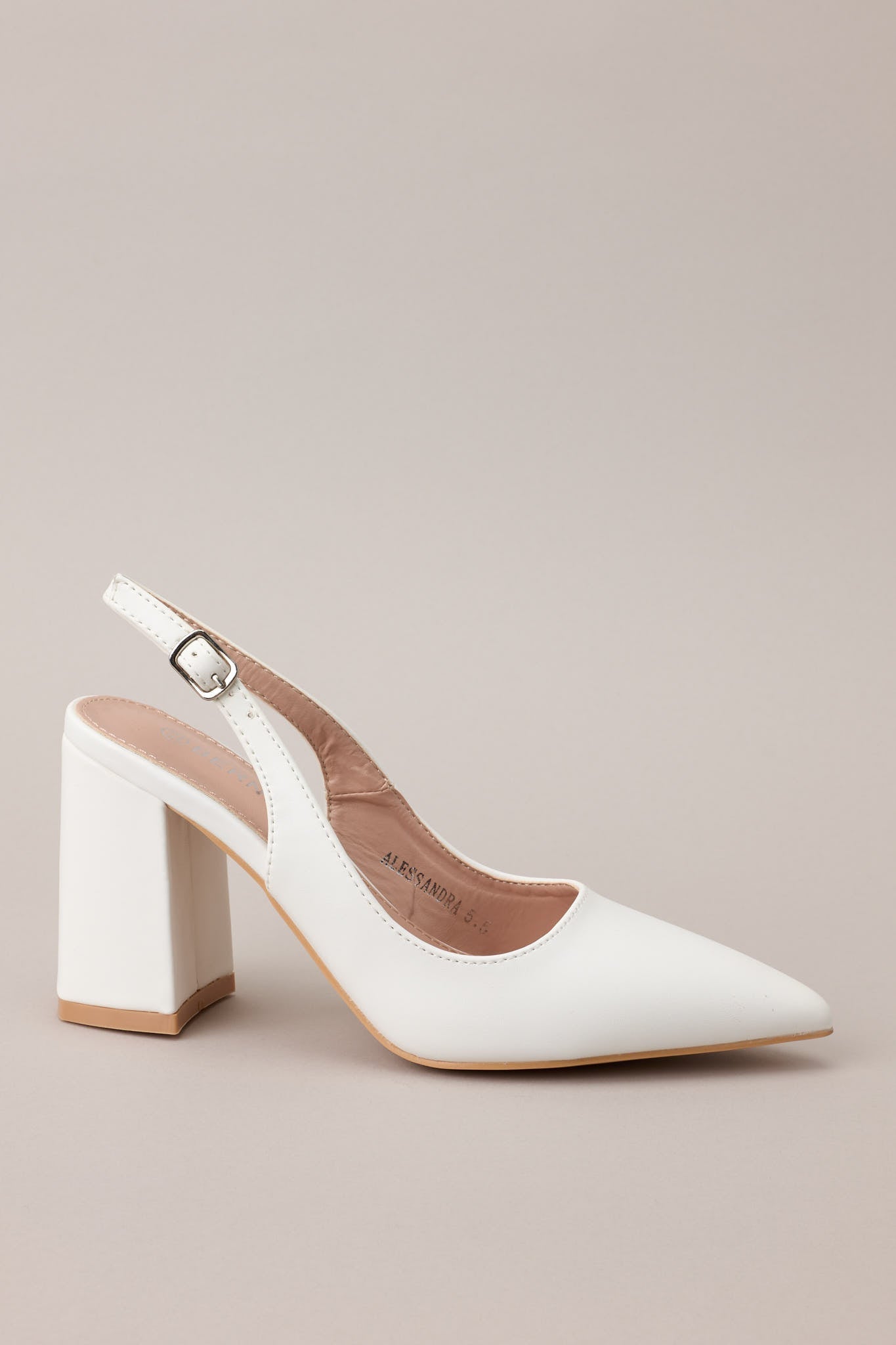 Elegant Elevation White Slingback Heels