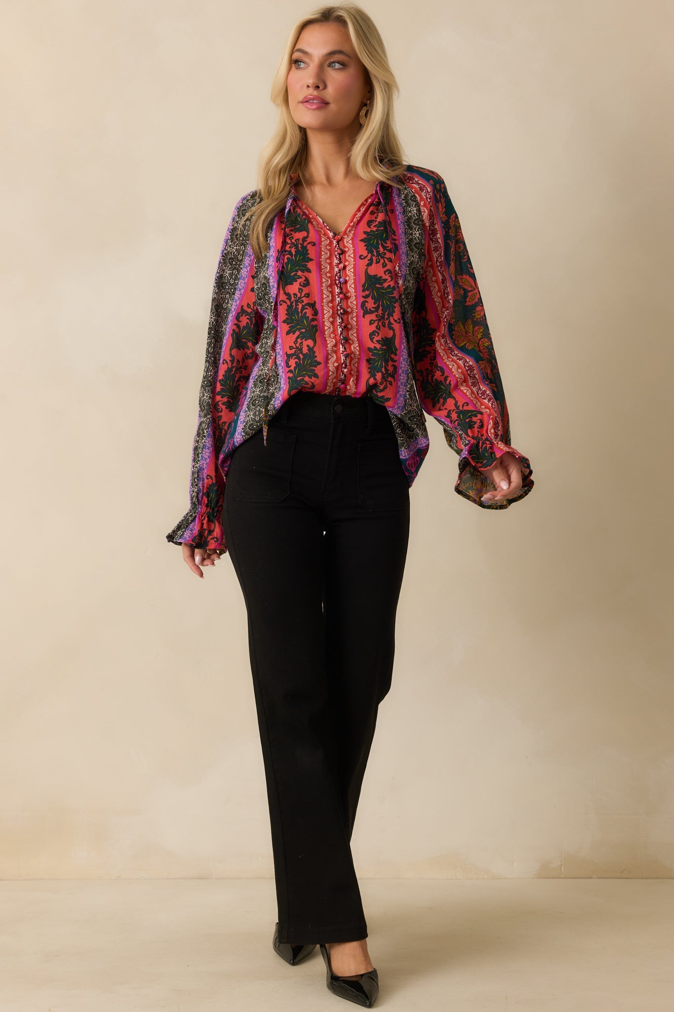 Never Let You Down Black Cotton High Waisted Flare Jeans
