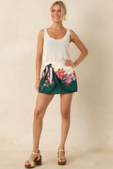 Z Supply Lorna Kiwi Teal Multi Floral Mini Skirt