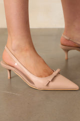 Regal Steps Beige Slingback Kitten Heels