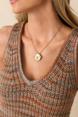 Naturally Charming Gold Butterfly Medallion Necklace