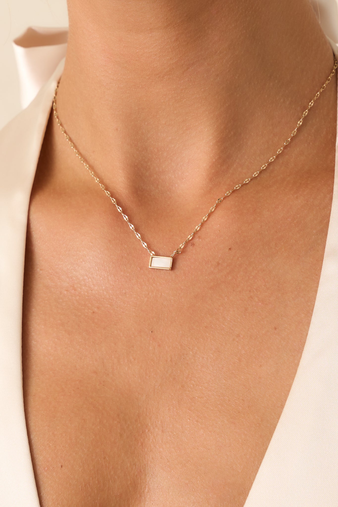 Dreamt Of This Moment Gold Ivory Pearlescent Stone Necklace