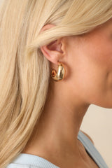 Simply Magnetic Gold Dome Hoop Earrings
