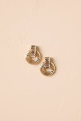 Keep Me Posted Gold Textured Circle Drop Earrings