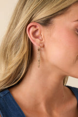 On My Way To You Gold Layered Chain Huggie Earrings