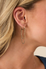On My Way To You Gold Layered Chain Huggie Earrings