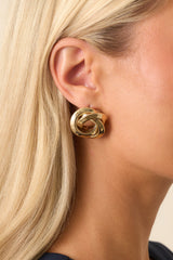 Keep Your Composure Gold Twisted Spiral Earrings