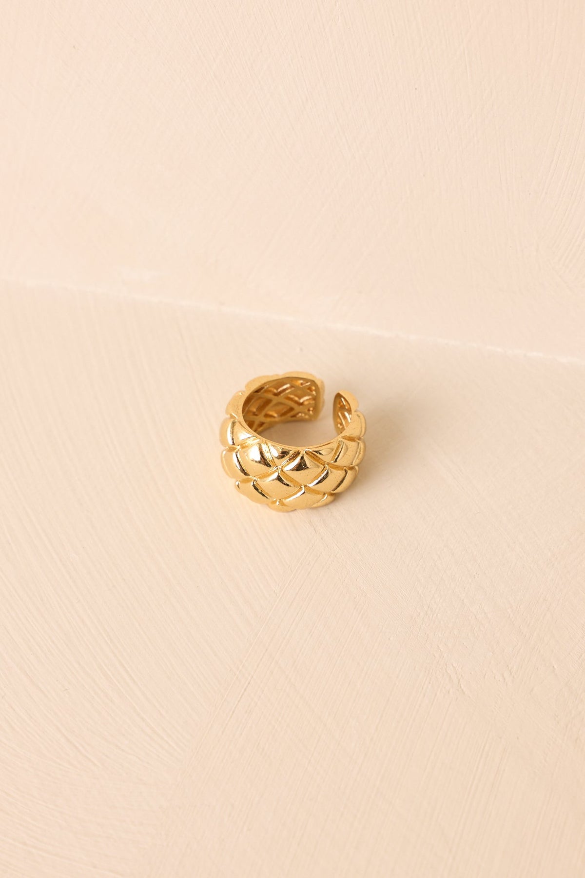 Everybody's Thinking It Gold Open Band Textured Ring