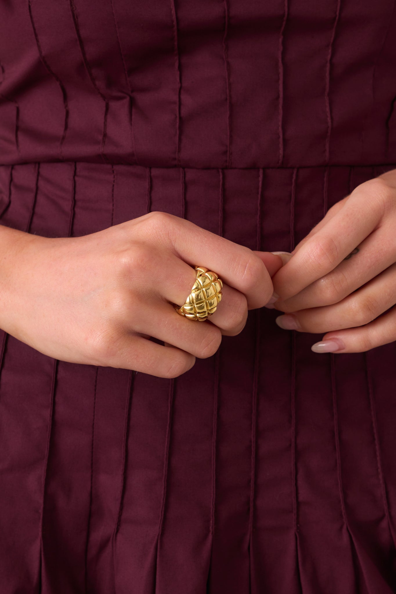 Everybody's Thinking It Gold Open Band Textured Ring