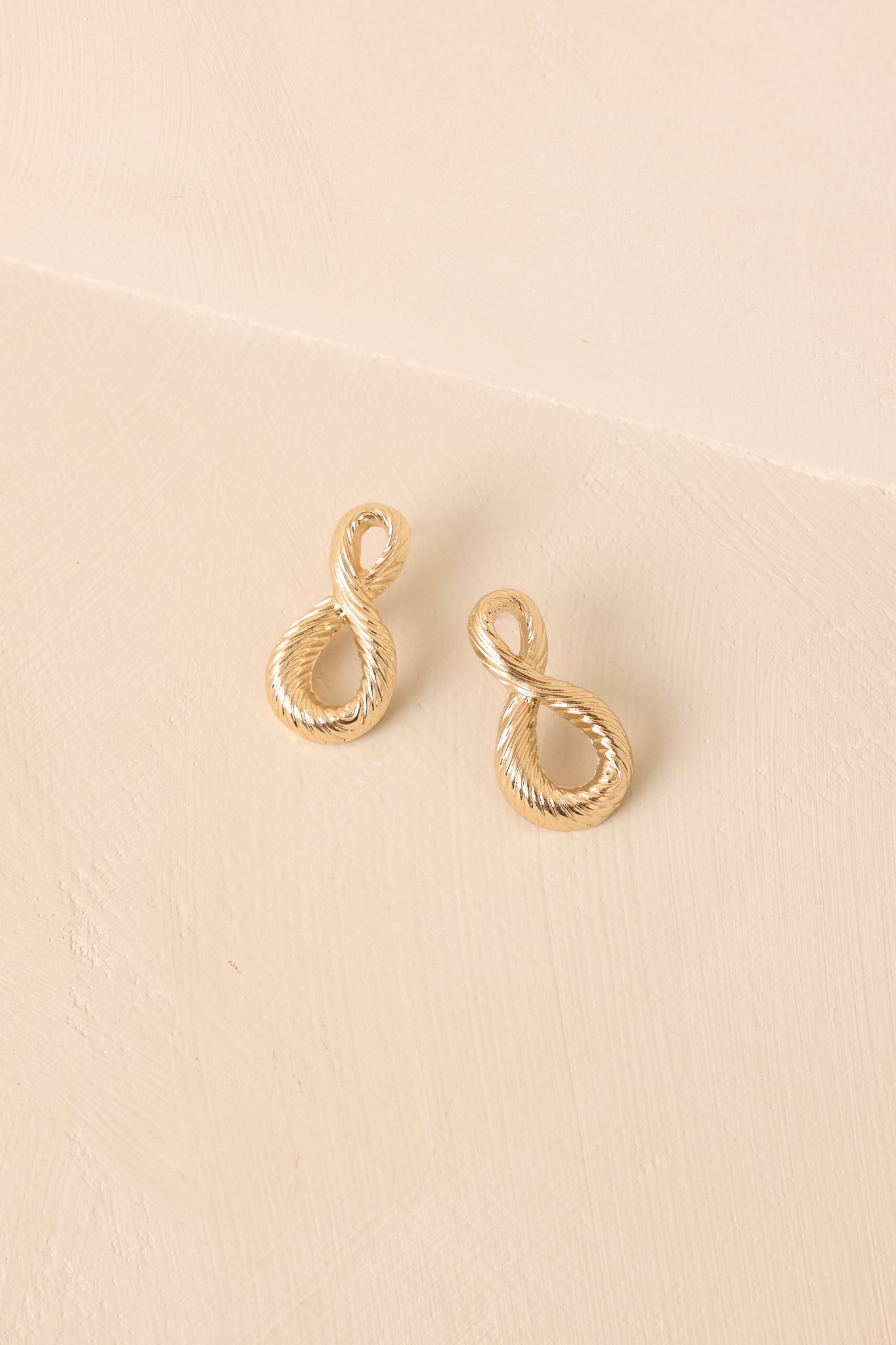Pretty Comes Easy Gold Twisted Abstract Earrings