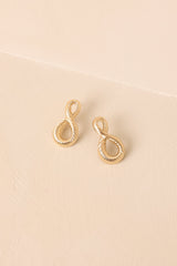 Pretty Comes Easy Gold Twisted Abstract Earrings