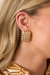 It Has Always Been Her Gold Woven Textured Earrings