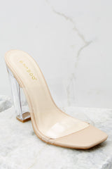 Grand Entrance Nude Matte And Clear Heels