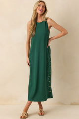 I'm Choosing Happiness Hunter Green Sleeveless Maxi Dress