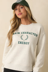 MINKPINK Cotton Energy Grey Marle Sweater