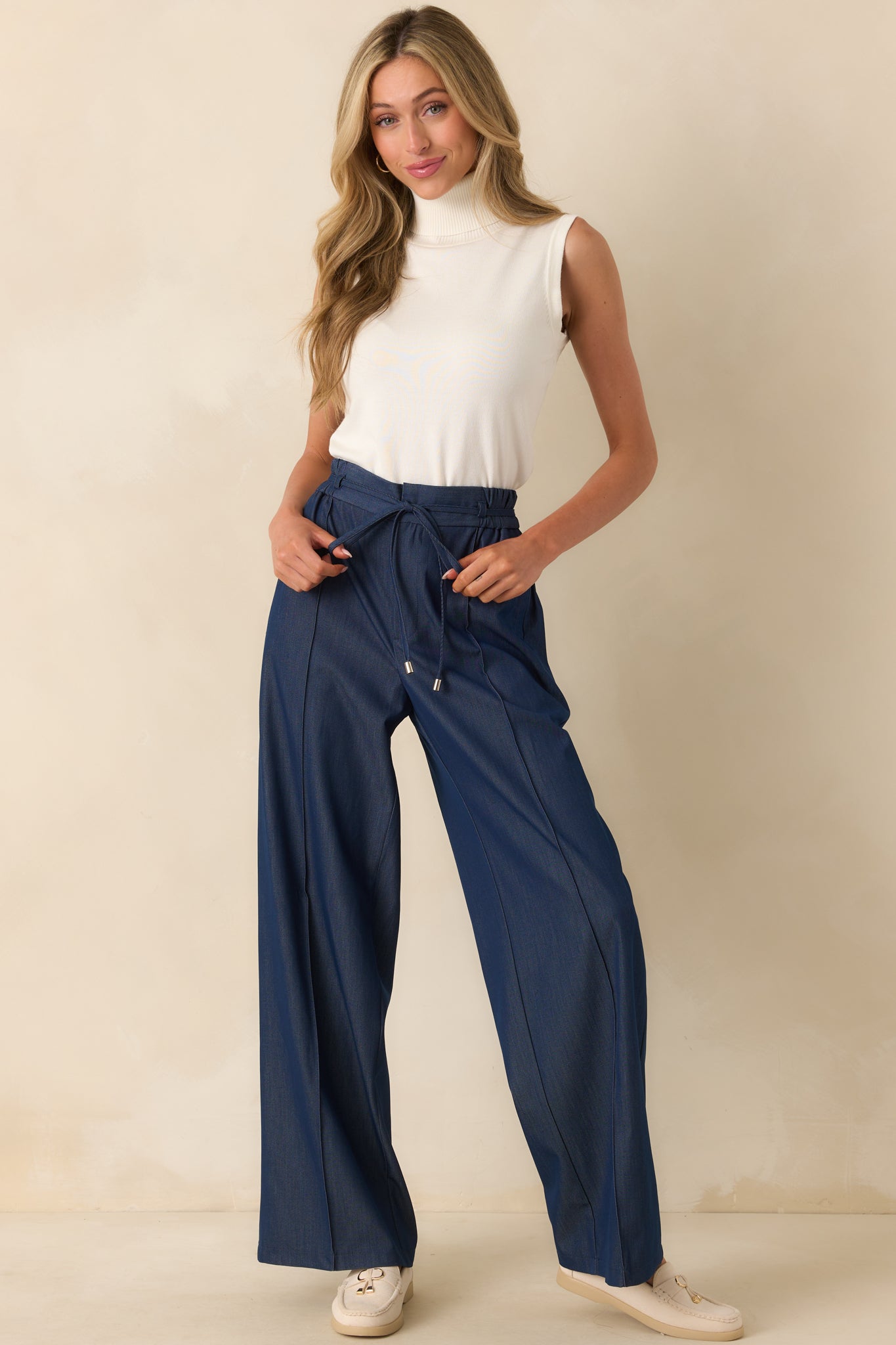 Owning The Room Dark Wash High Waisted Denim Pants