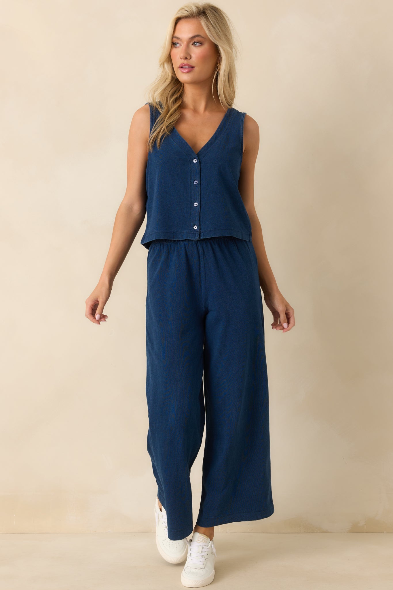 Z Supply Indigo Blue Cotton Scout Jersey Denim Pants