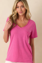 Z Supply Pink Cotton Modern Pocket Tee