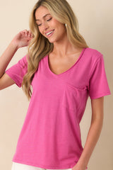 Z Supply Pink Cotton Modern Pocket Tee