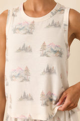 Z Supply Ivory Multi Print Warmer Days Camp Tank