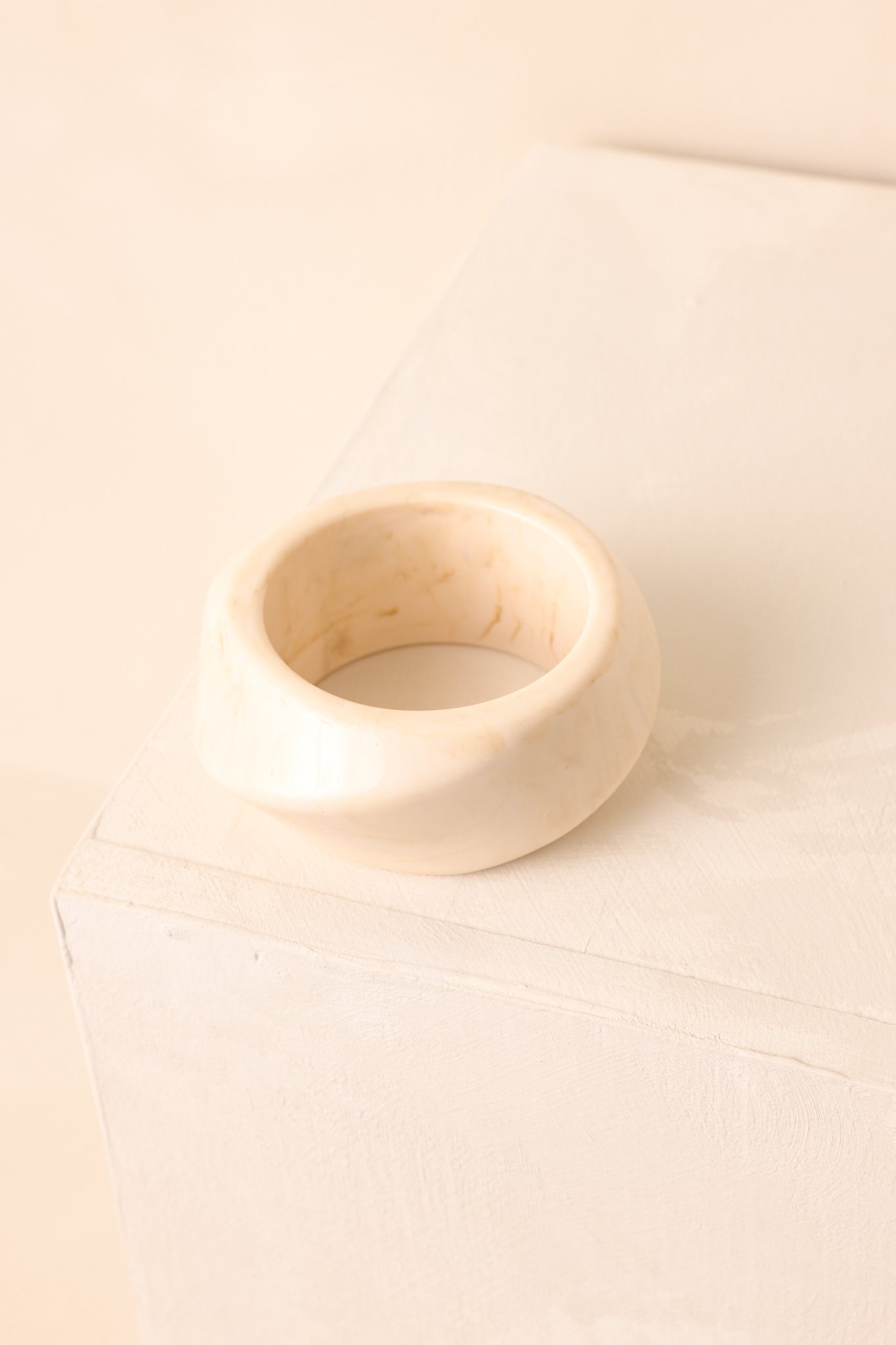 Came Back Better Ivory Marble Twisted Bangle Bracelet