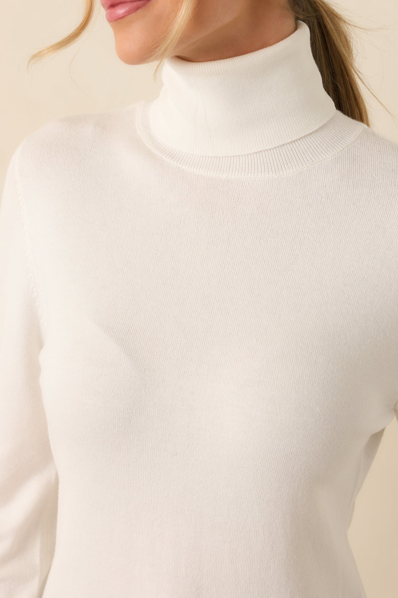 Comfortable Charm Ivory Turtleneck Sweater