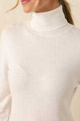 Comfortable Charm Ivory Turtleneck Sweater