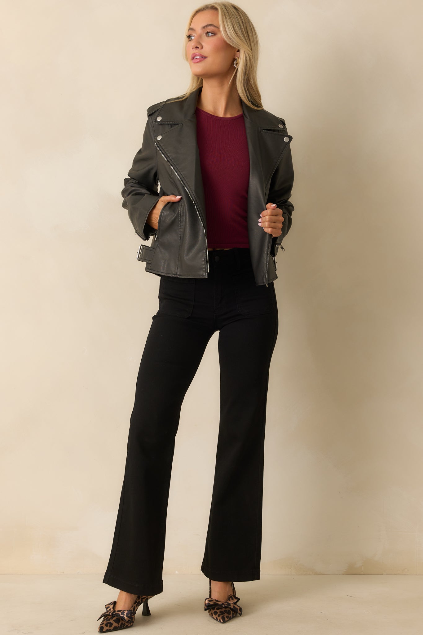 Z Supply Black Alchemy Moto Faux Leather Jacket
