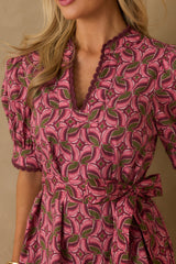 Just Went With It Light Mauve Geometric Print Cotton Mini Dress