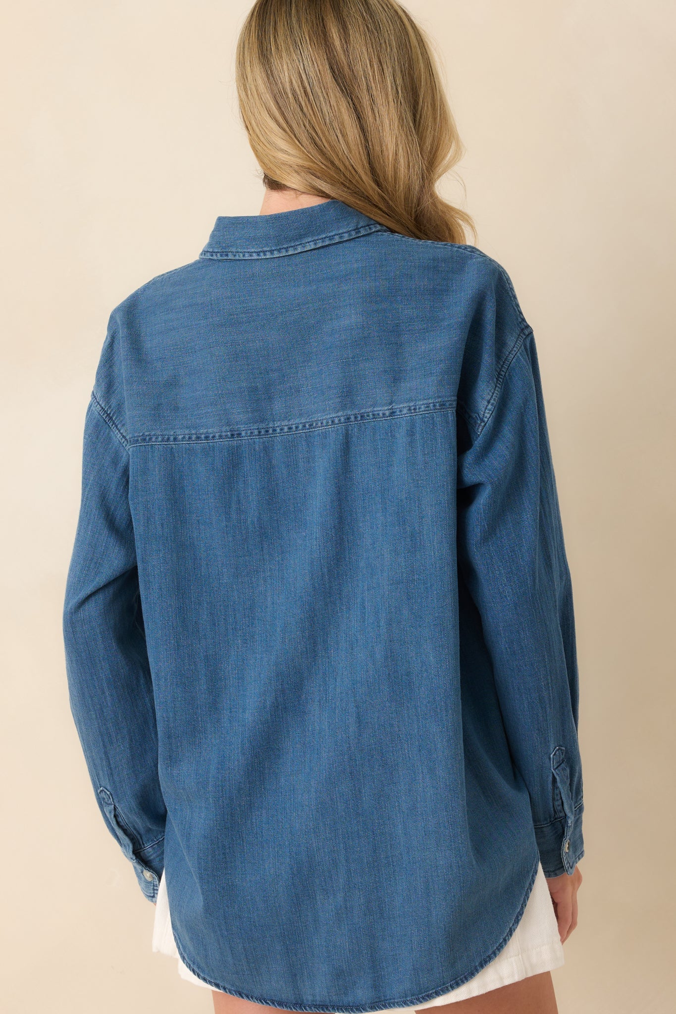 Z Supply Medium Wash Atwood Lightweight Denim Button Up