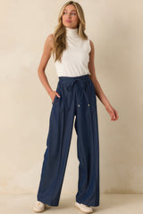 Owning The Room Dark Wash High Waisted Denim Pants