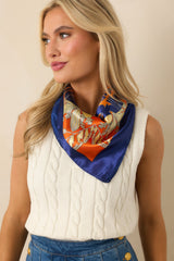 Above And Beyond Orange Multi Print Satin Scarf