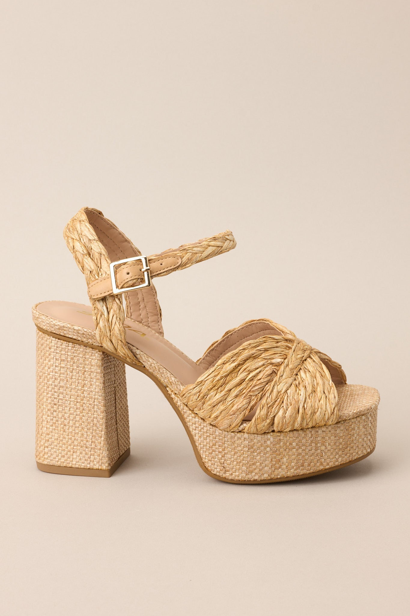 Sunset Steps Natural Espadrille High Heel Platform Sandals