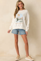 Z Supply Ivory Cotton Grounded Sunday Sweatshirt