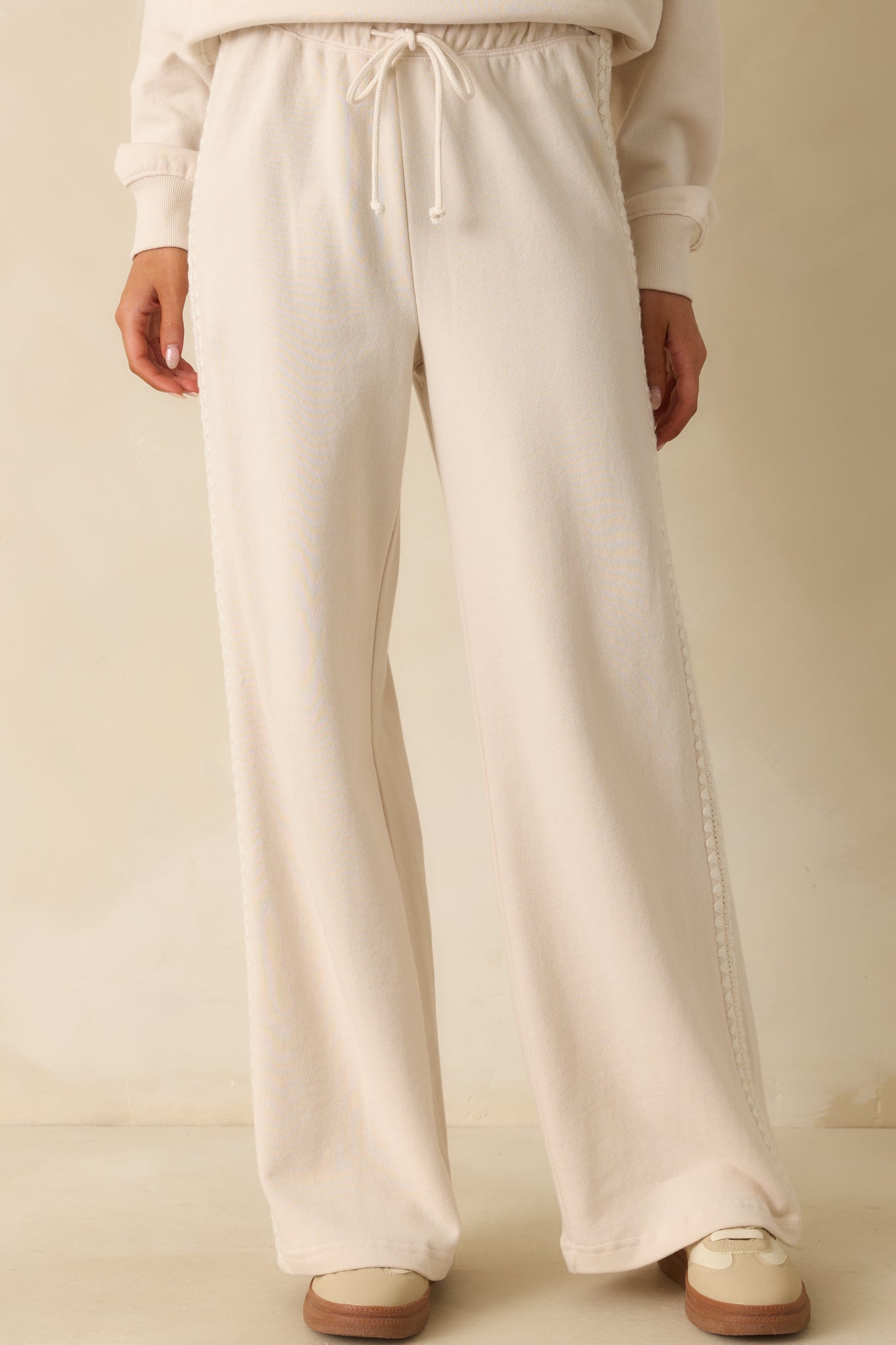 Z Supply Ivory Take All French Terry Track Pants