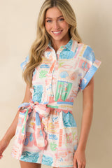 Prosperina Luca Multi Print Cotton Romper
