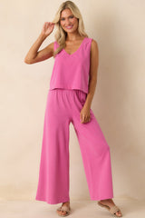 Z Supply Pink Sloane V-Neck Cotton Jersey Top