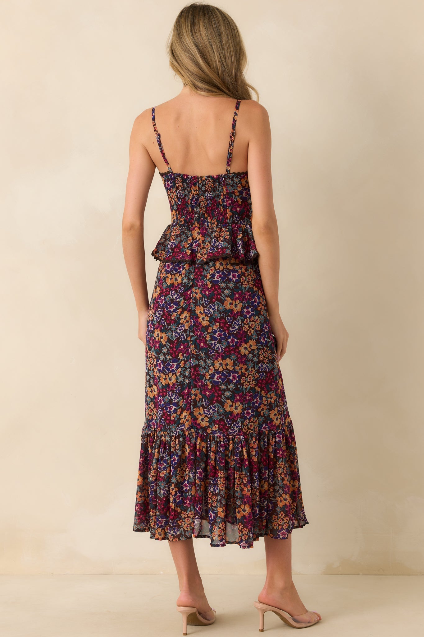 A Moment To Remember Plum Purple Multi Floral Print Maxi Dress