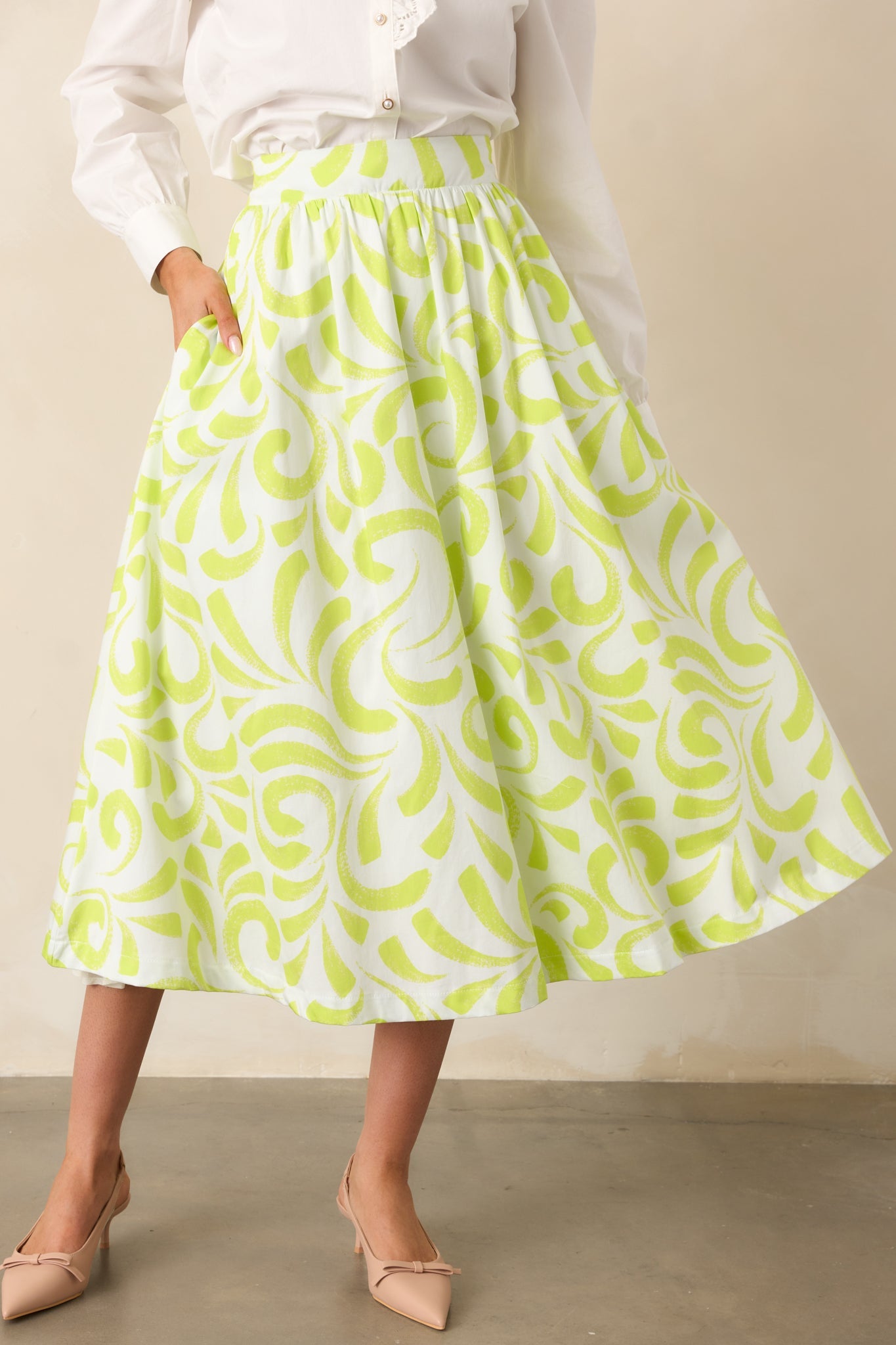 Prosperina Erica Multi Print Cotton Midi Skirt