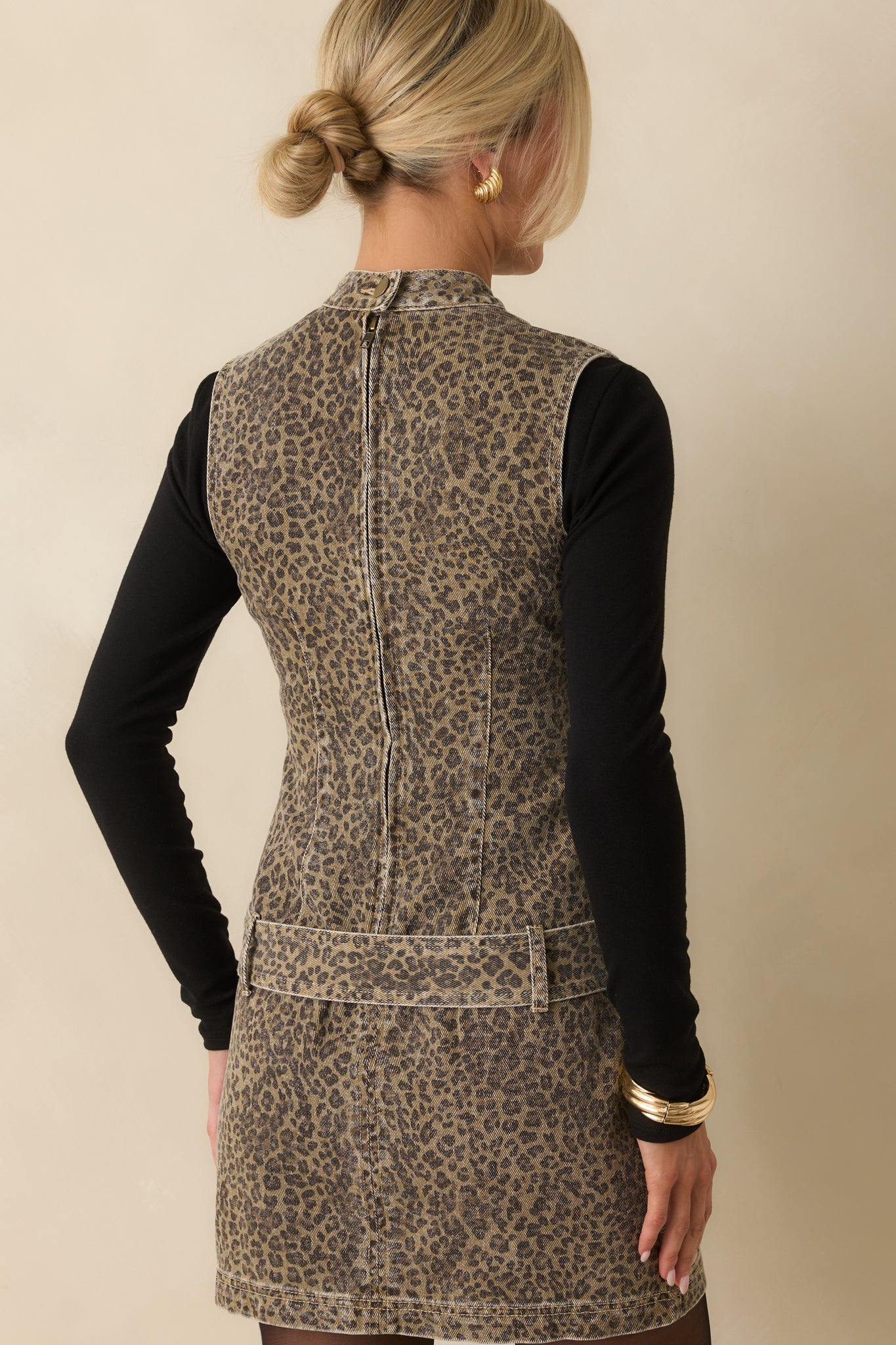 MINKPINK Brown Cotton Anouk Animal Print Mini Dress