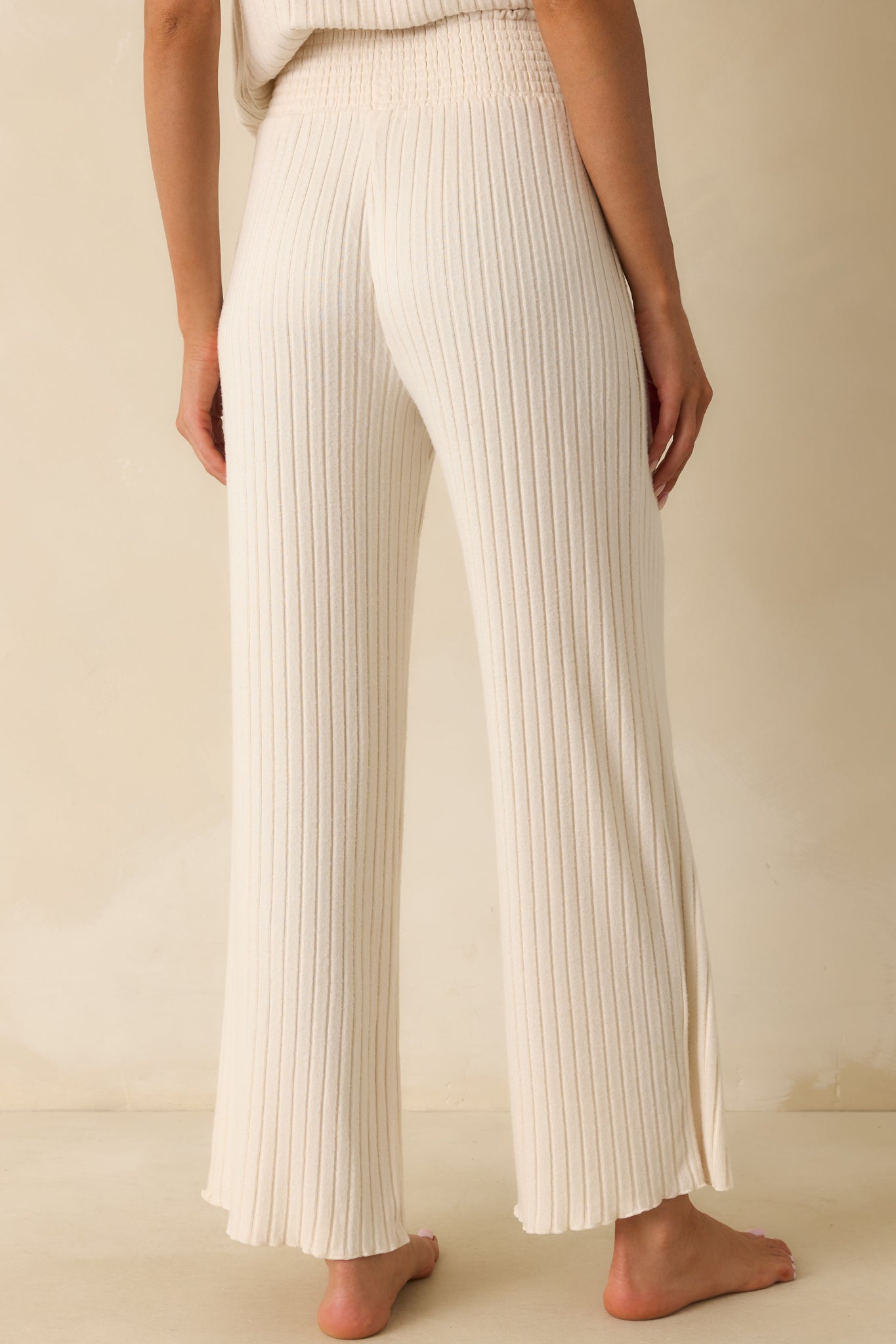 Z Supply Light Beige Dawn Smocked Rib Pants