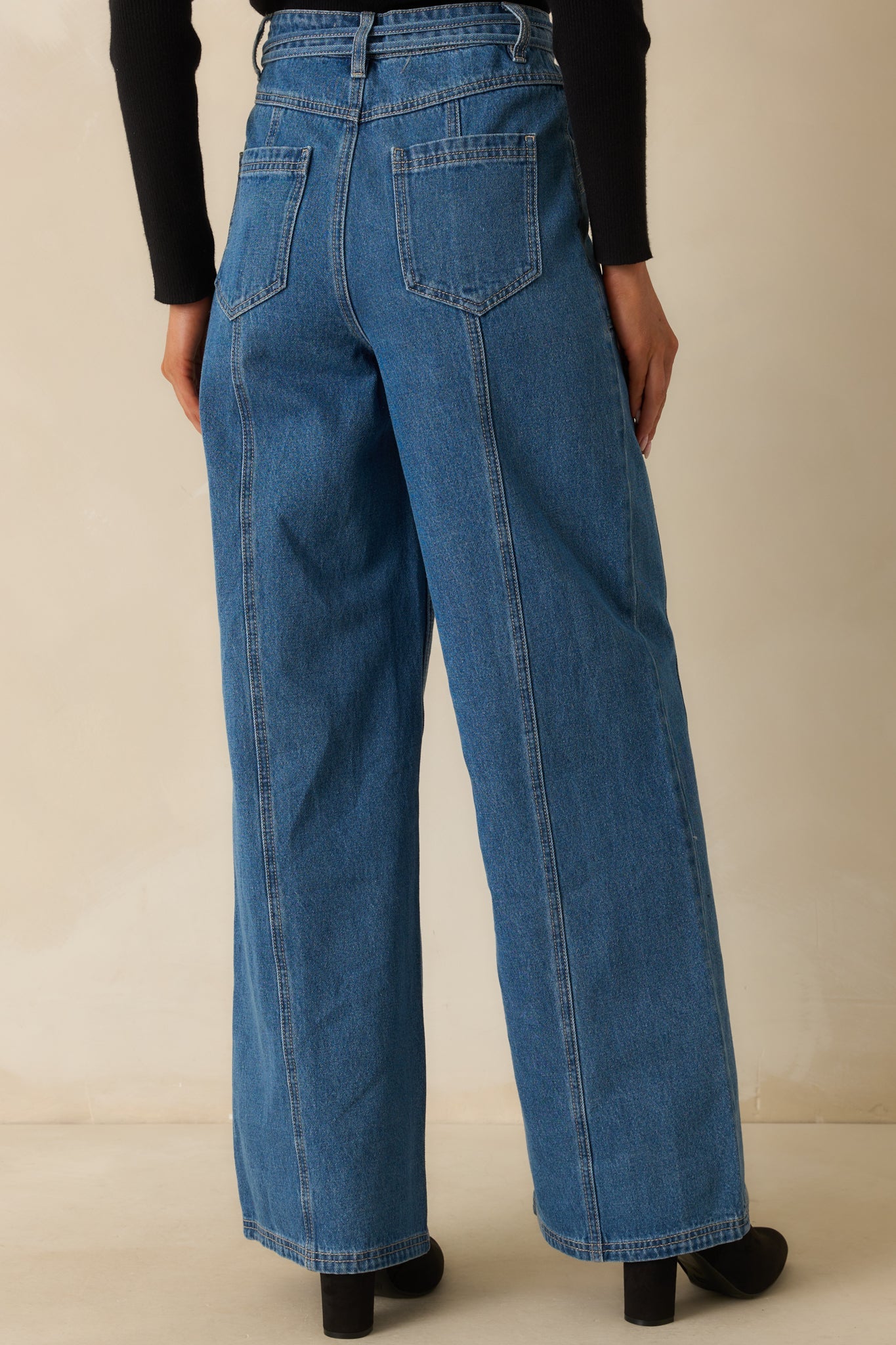 MINKPINK Medium Wash Cotton Tully Wide Leg Jeans