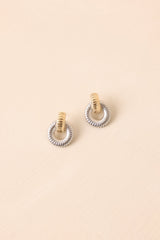 No Second Guessing Two-Tone Textured Drop Earrings
