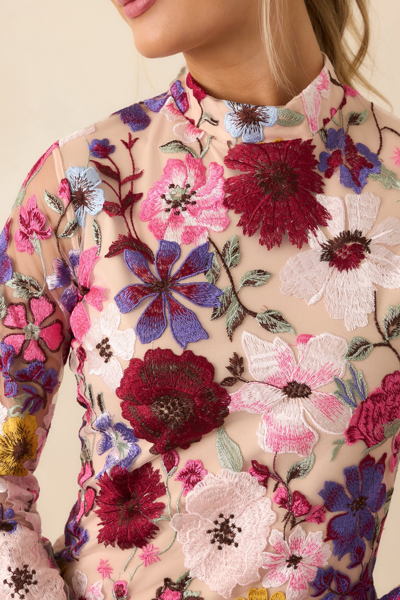 Petals Of Time Fuchsia Multi Floral Mini Dress