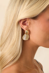 Beneath The Open Sky Gold Textured Drop Earrings