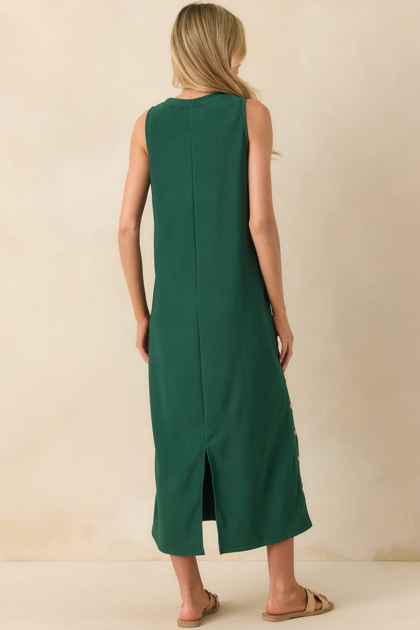I'm Choosing Happiness Hunter Green Sleeveless Maxi Dress