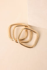 Looking My Way Gold Square Bangle Bracelet Set