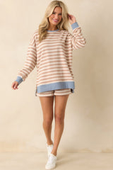 Z Supply Tan Cotton Low Key Stripe Shorts